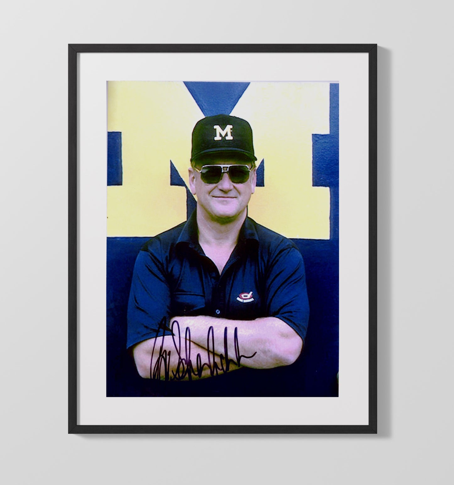 Michigan Football Bo Schembechler Michigan Legend Leader College Football Wall Art 16x20 Gallery Frame wall art print – College Football decor