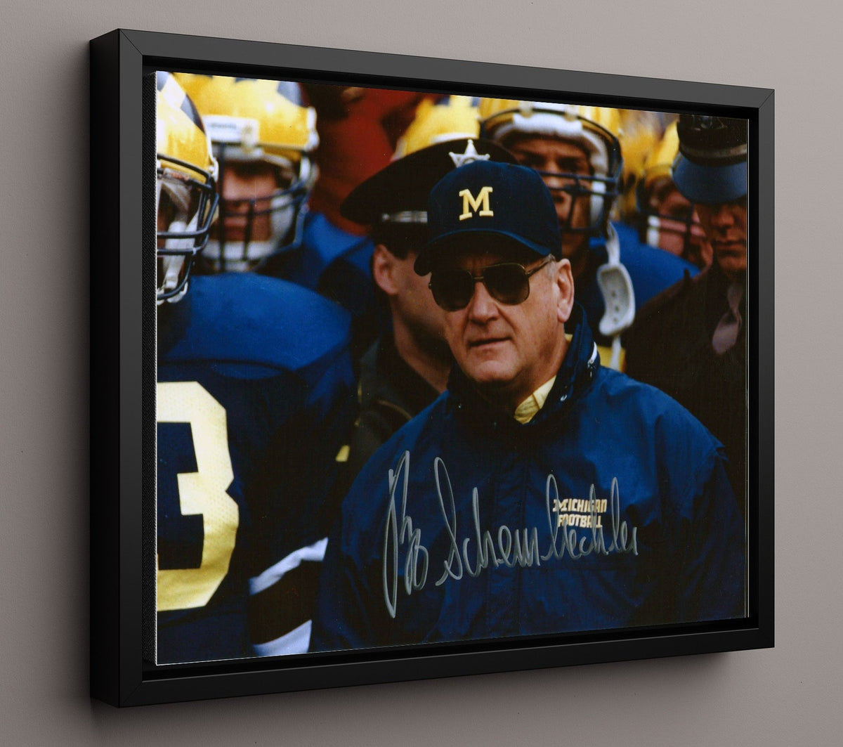 Michigan Football - Bo Schembechler Sideline Leadership Portrait 8x10 Framed Canvas college football wall art