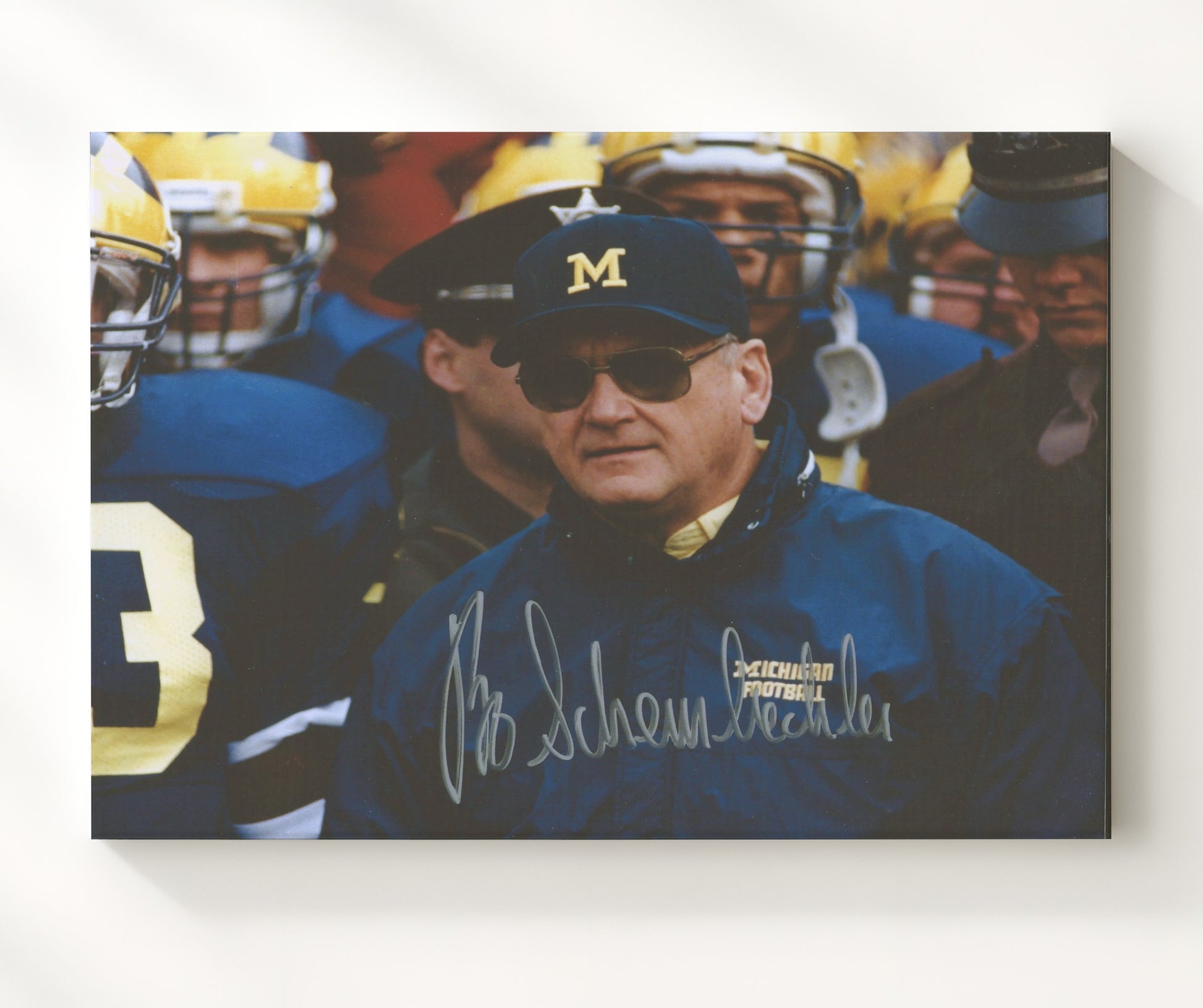 Michigan Football - Bo Schembechler Sideline Leadership Portrait 8x10 Canvas college football wall art
