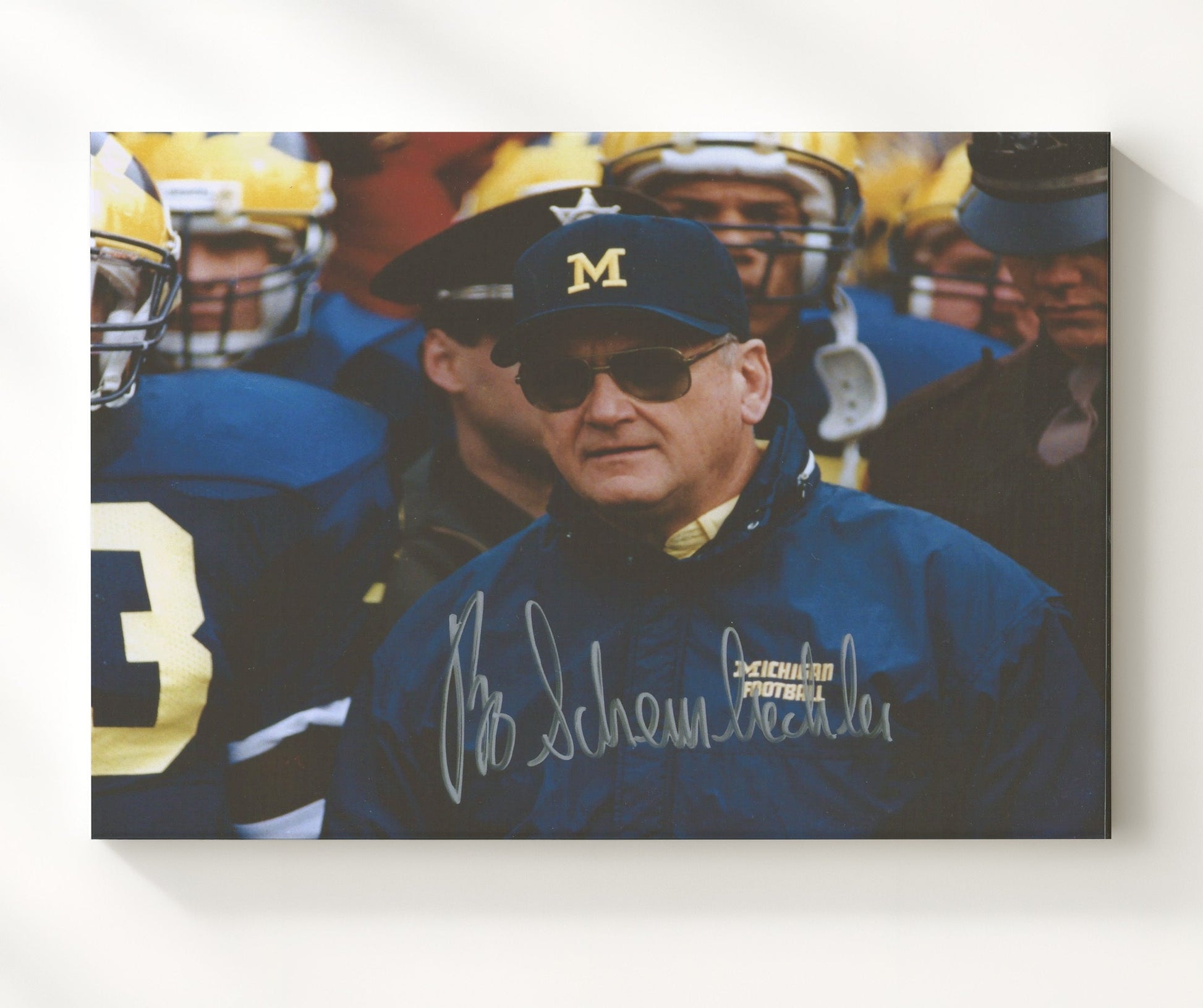 Michigan Football - Bo Schembechler Sideline Leadership Portrait 8x10 Canvas college football wall art