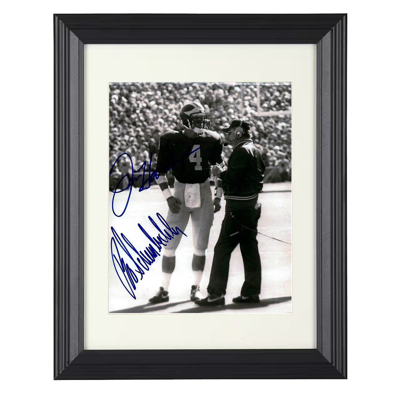 Michigan Bo Schembechler and Harbaugh Sideline Legends 8x10 black beveled frame college football wall art