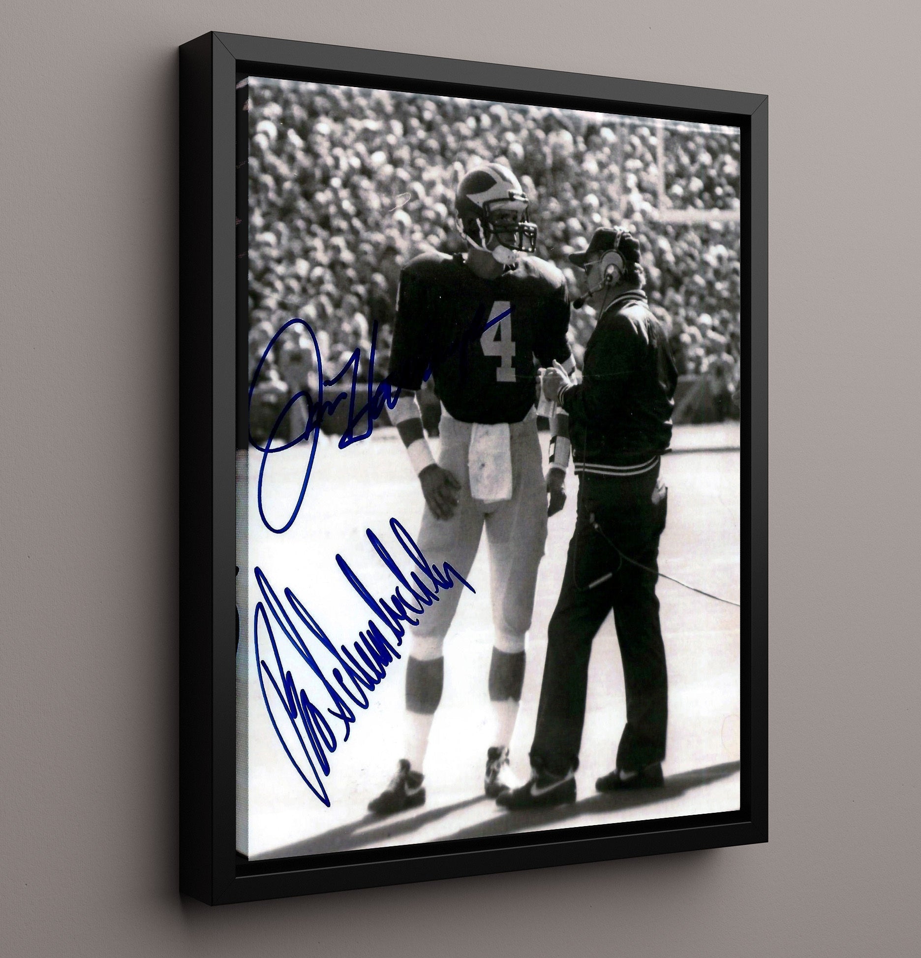 Michigan Football - Bo Schembechler and Harbaugh Sideline Legends 8x10 Framed Canvas college football wall art
