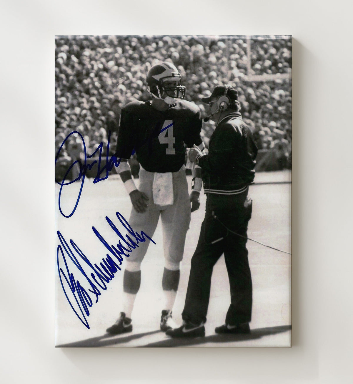 Michigan Football - Bo Schembechler and Harbaugh Sideline Legends 8x10 Canvas college football wall art