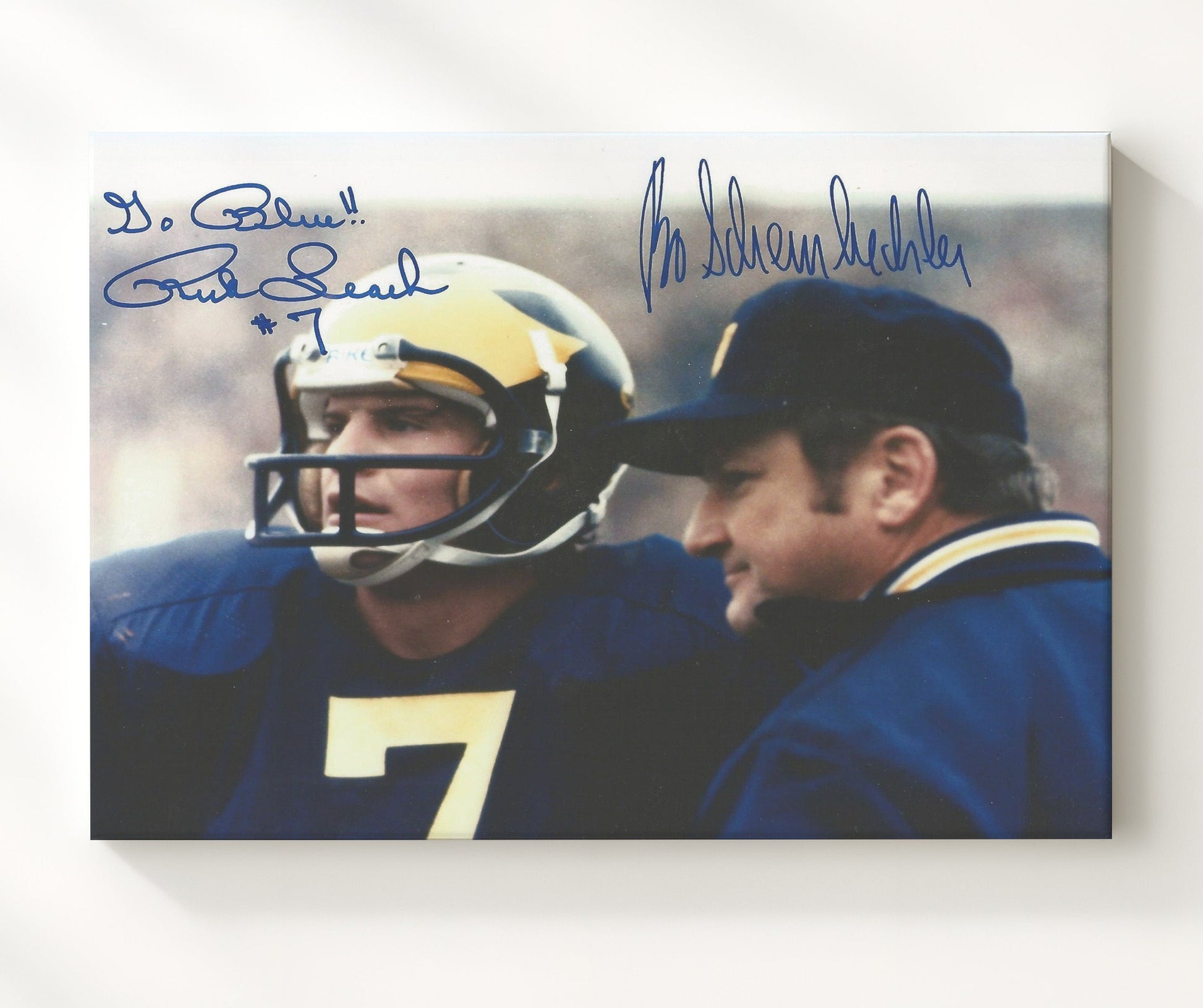 Michigan Football - Bo Schembechler and Rick Leach Sideline Duo 8x10 Canvas college football wall art