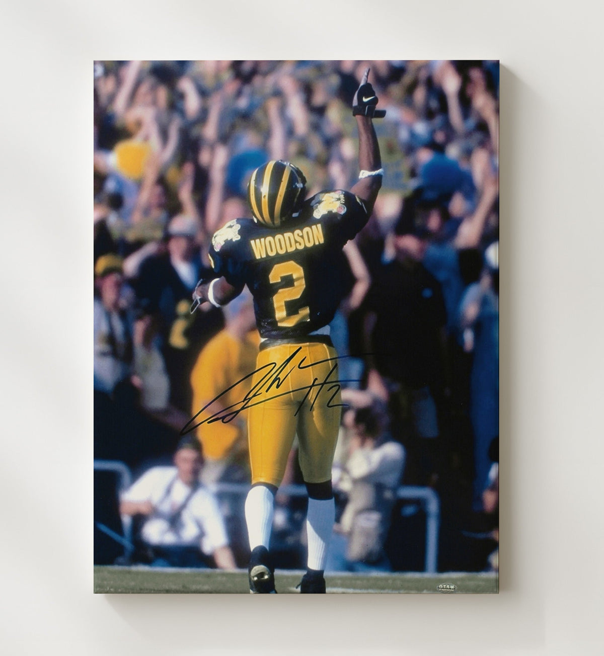 Michigan Football - Charles Woodson Heisman Defensive Legend 8x10 Canvas college football wall art
