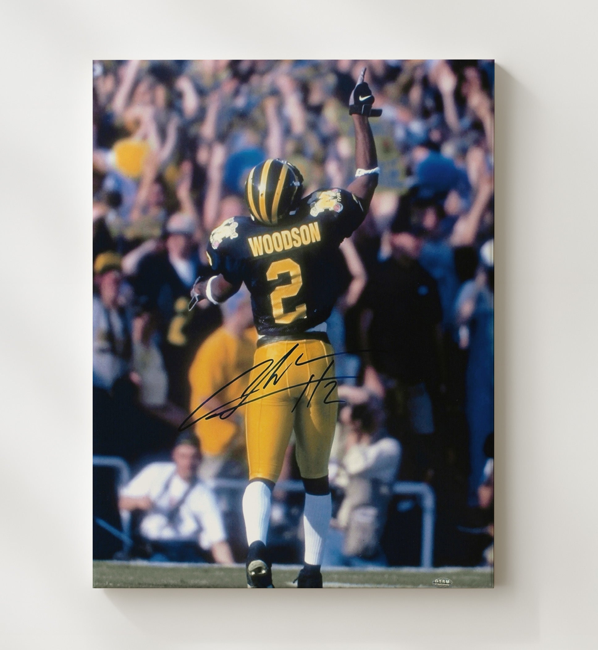Michigan Football Charles Woodson Heisman Defensive Legend College Football Wall Art 20x24 Canvas wall art print – College Football decor
