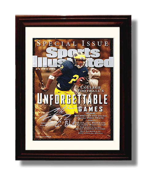 Michigan Football Charles Woodson Heisman Legend SI Cover College Football Wall Art 8x10 Beveled Frame wall art print – College Football decor