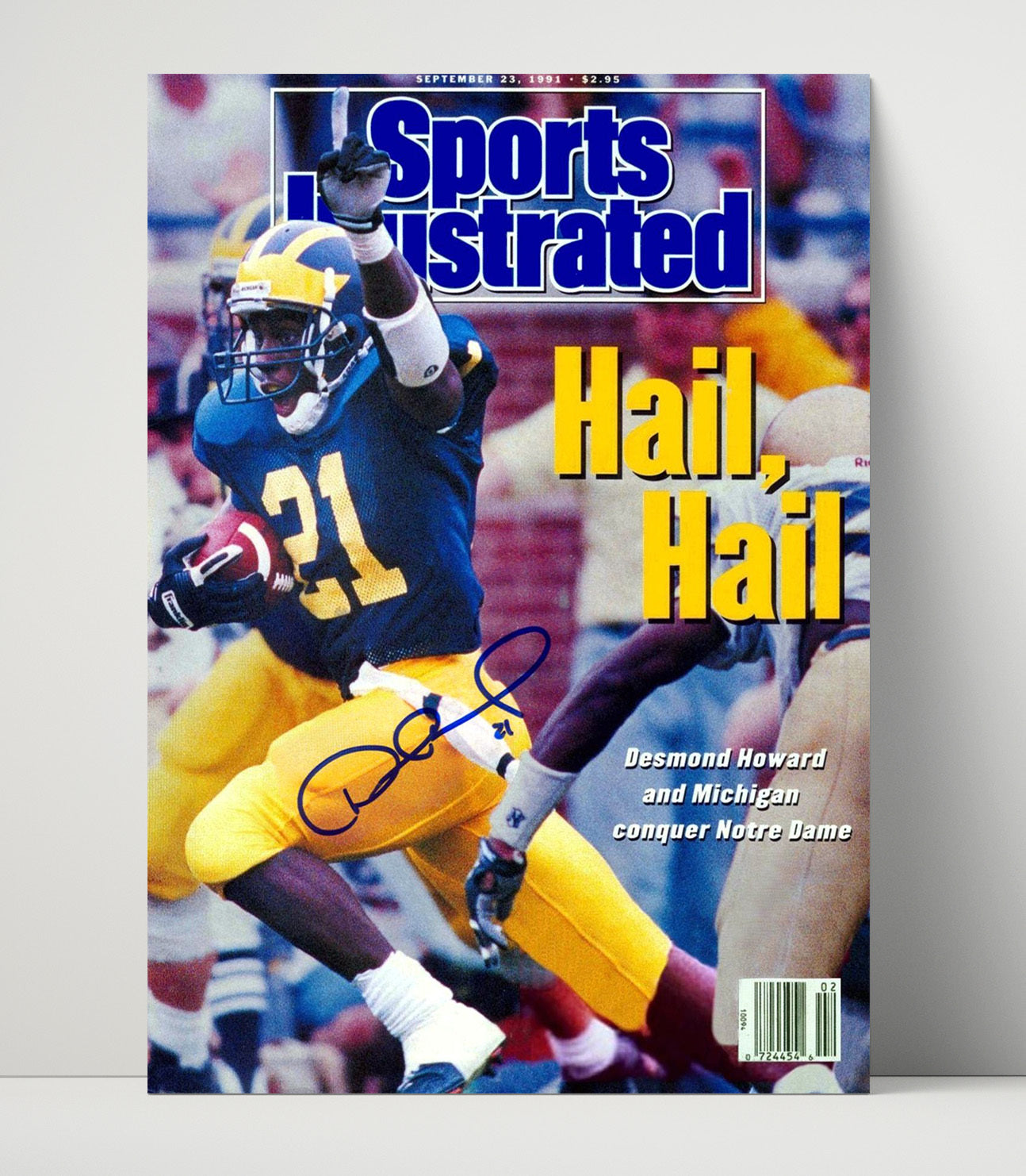 Michigan Football Desmond Howard Heisman Run Hail Hail SI Cover College Football Wall Art 16x20 Unframed Print wall art print – College Football decor