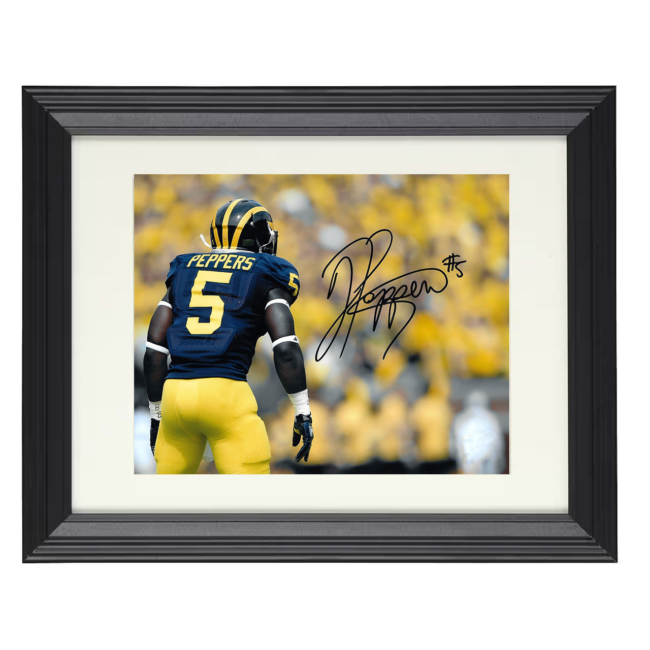 Michigan Football Jabrill Peppers Wolverine Versatility 8x10 black beveled frame college football wall art