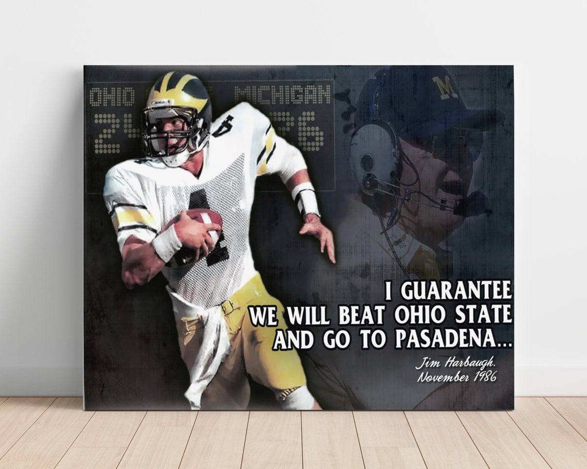 Michigan Football - Jim Harbaugh GuaranteePasadena Promise 8x10 Unframed Print college football wall art
