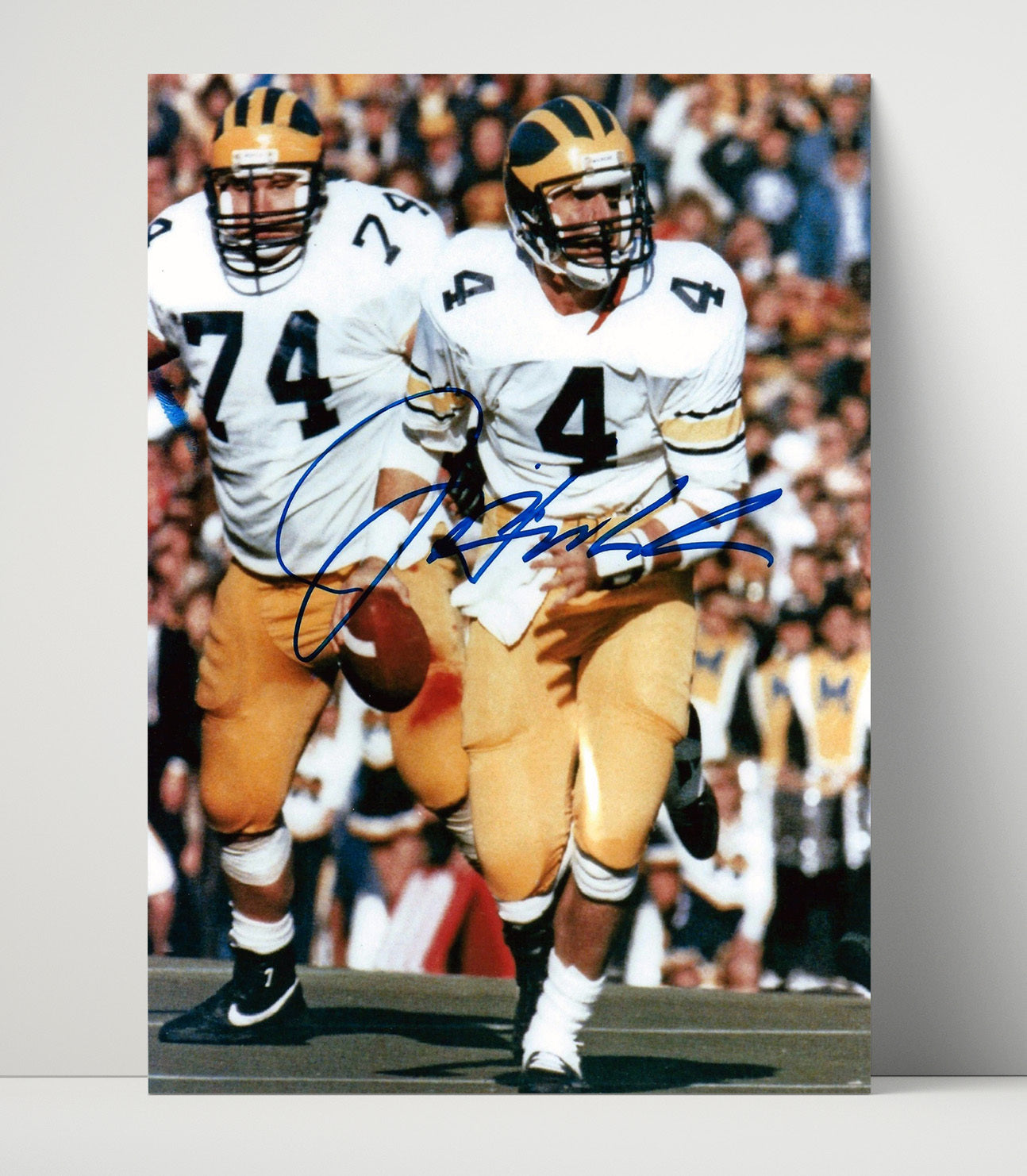 Michigan Football Jim Harbaugh QB Leadership Run College Football Wall Art 16x20 Unframed Print wall art print – College Football decor