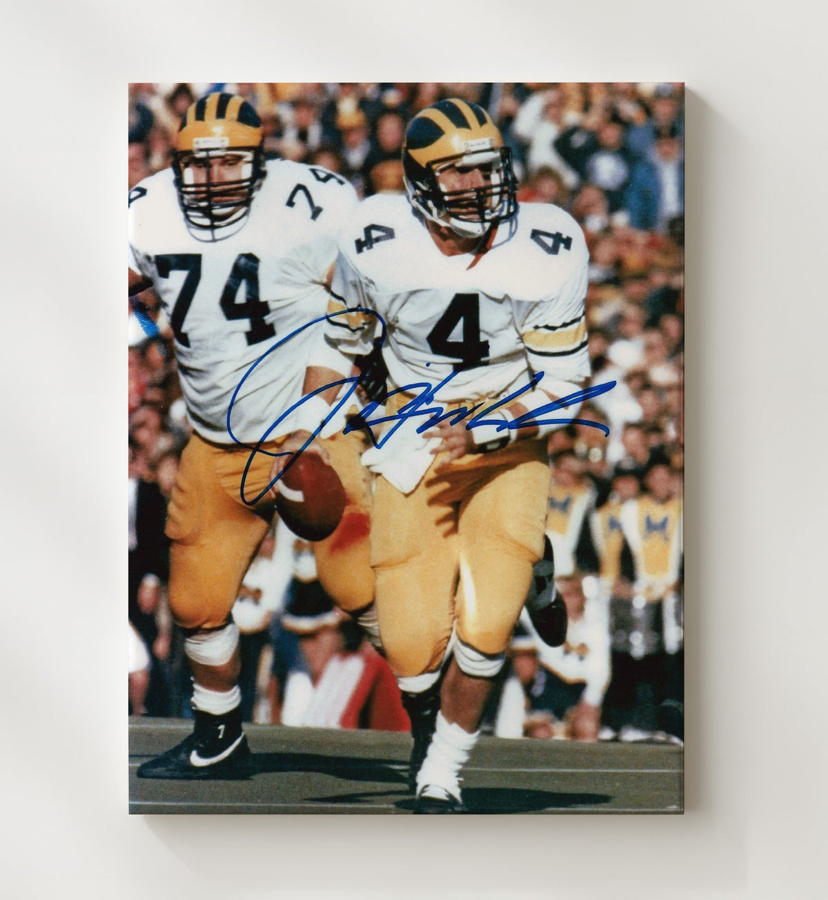Michigan Football - Jim Harbaugh QB Leadership Run 8x10 Canvas college football wall art