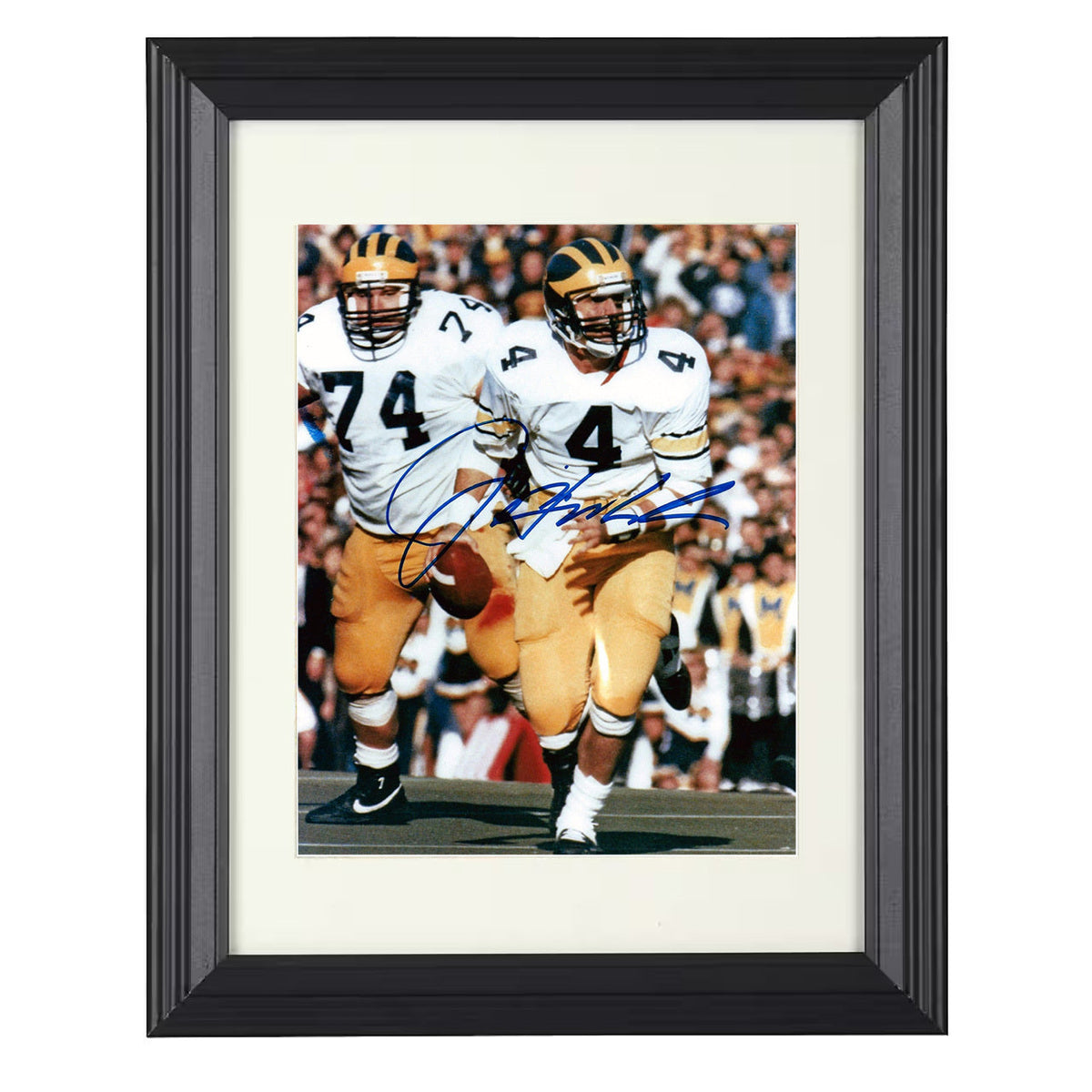 Michigan Football - Jim Harbaugh QB Leadership Run 8x10 Beveled Frame college football wall art