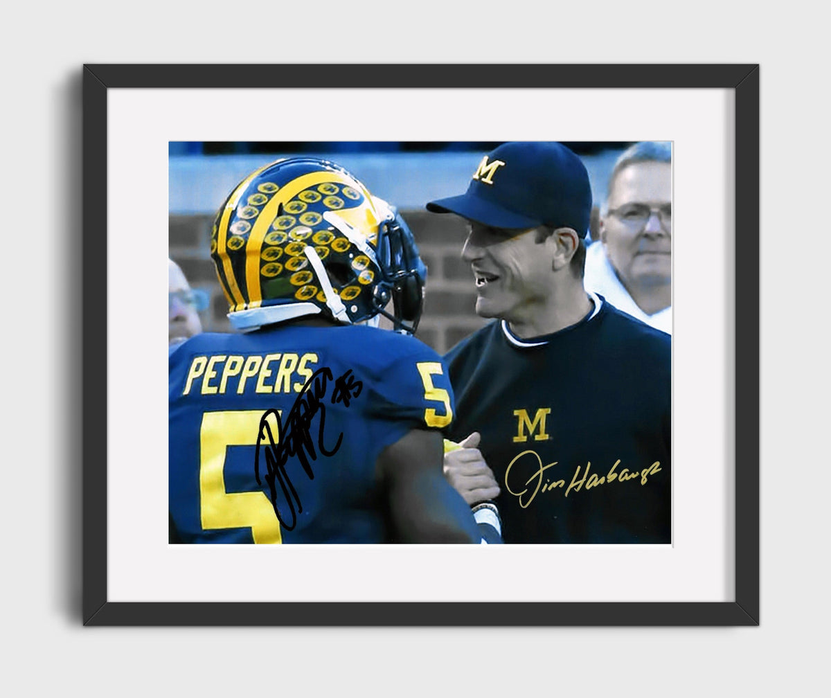Michigan Football - Jim Harbaugh and Jabrill Peppers Sideline Interaction 8x10 Gallery Frame college football wall art