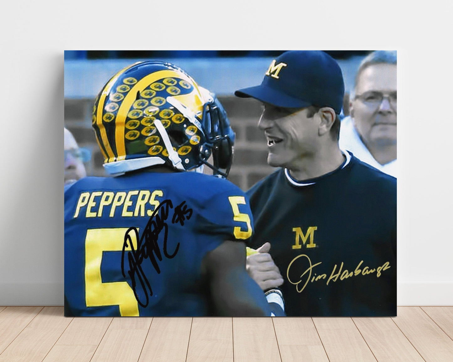 Michigan Football - Jim Harbaugh and Jabrill Peppers Sideline Interaction 8x10 Unframed Print college football wall art
