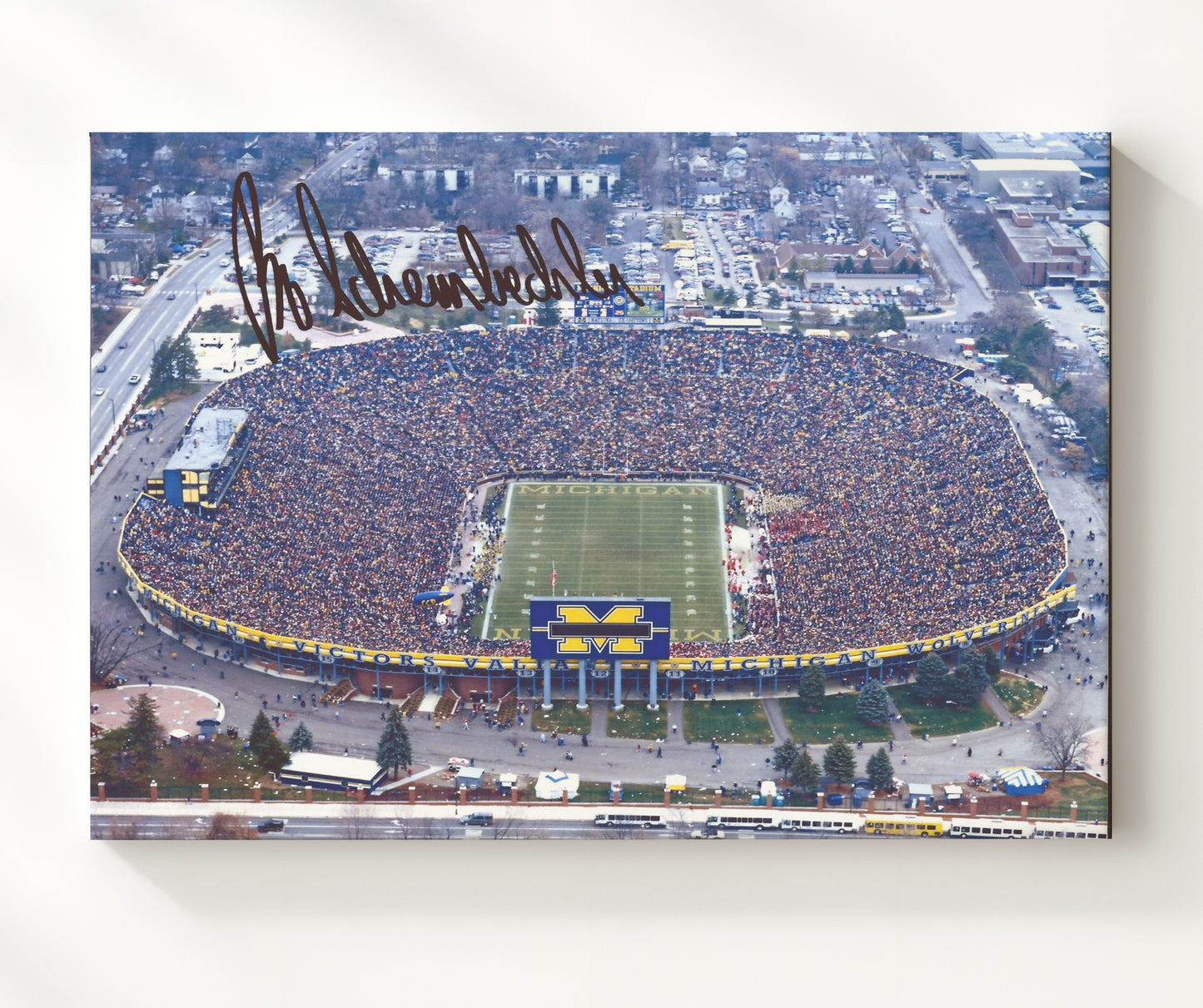 Michigan Football Michigan Stadium Big HouseBo Fortress College Football Wall Art 20x24 Canvas wall art print – College Football decor