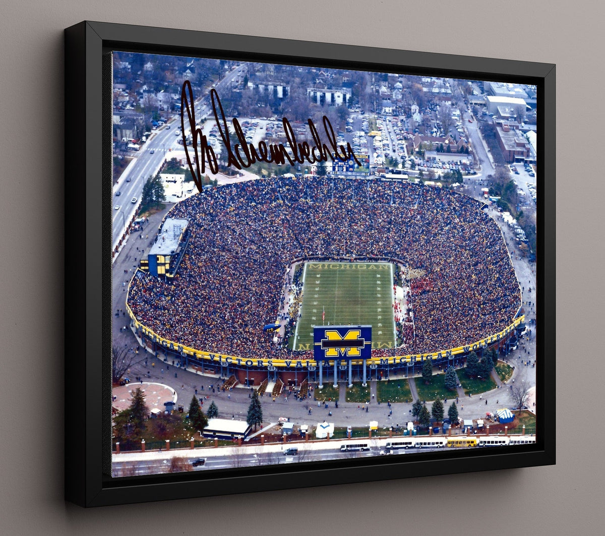 Michigan Football - Michigan Stadium Big HouseBo Fortress 8x10 Framed Canvas college football wall art
