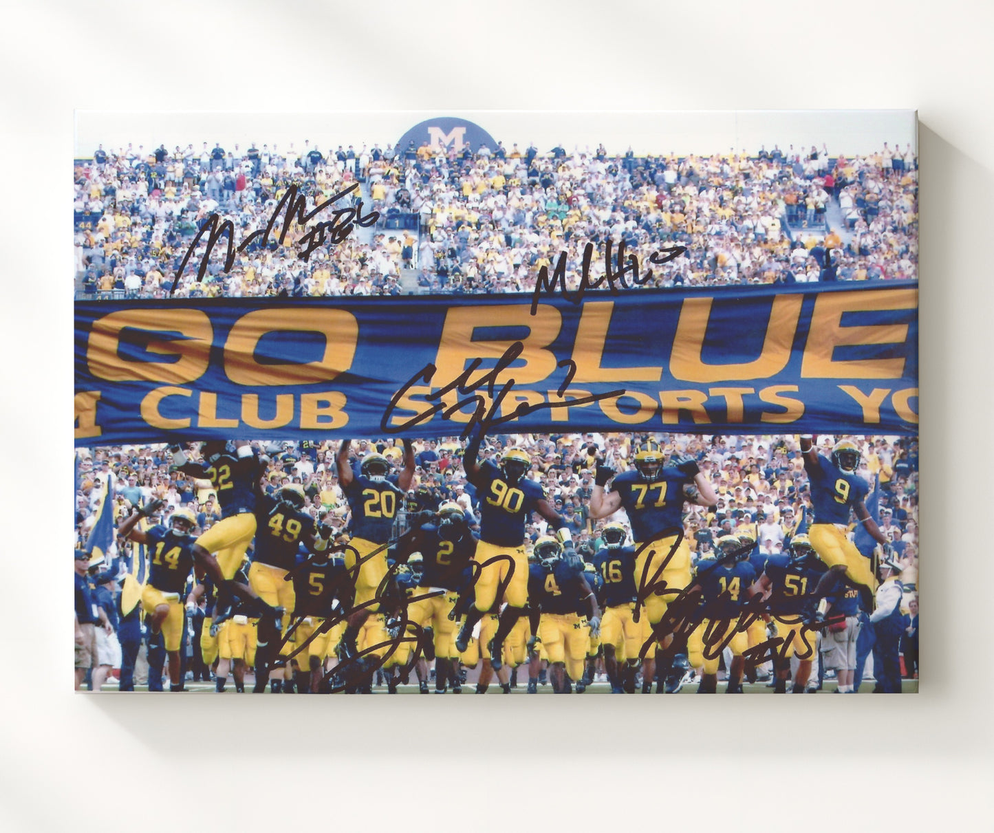 Michigan Football - Michigan Team Go Blue Banner 8x10 Canvas college football wall art