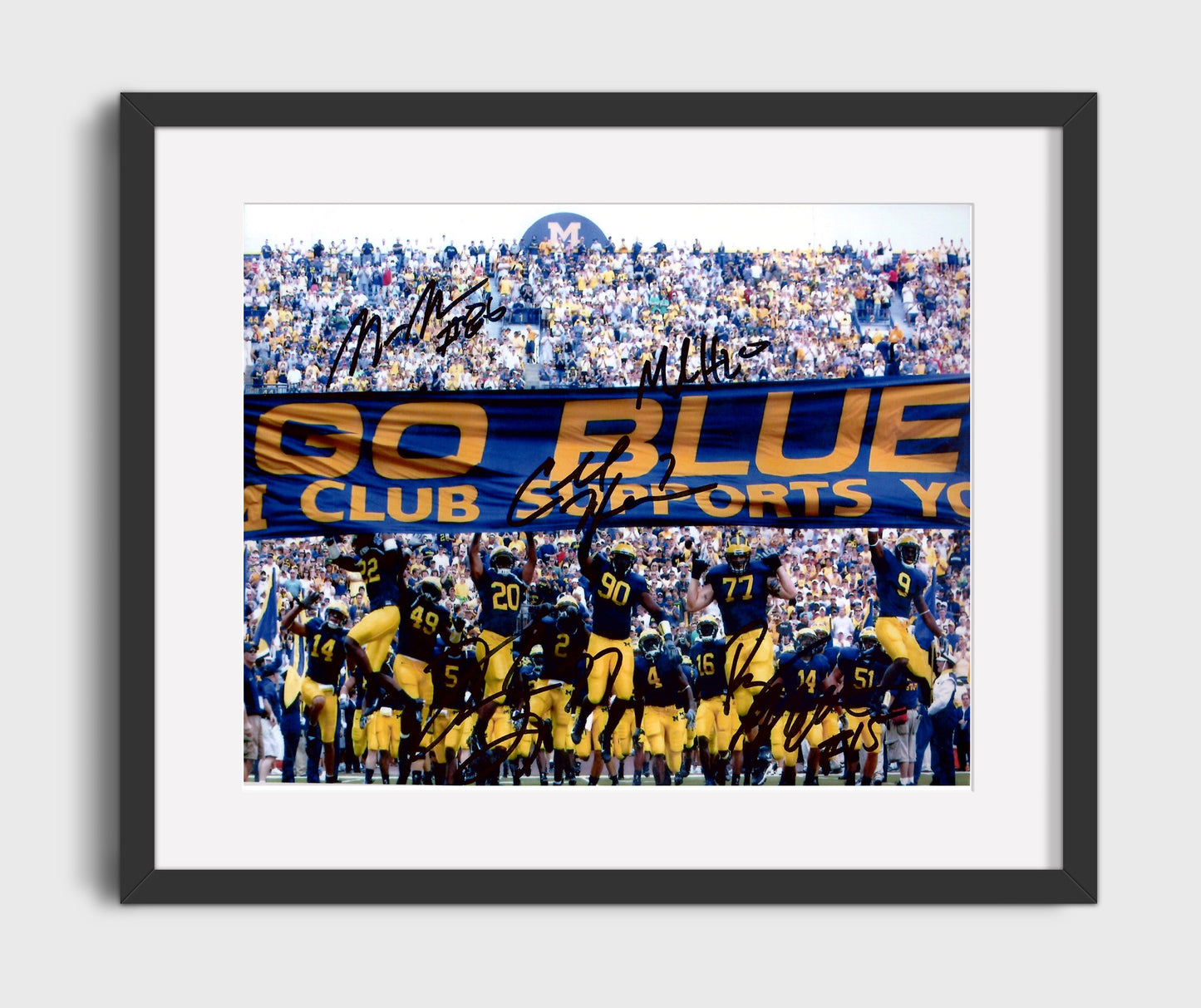 Michigan Football Michigan Team Go Blue Banner College Football Wall Art 16x20 Gallery Frame wall art print – College Football decor