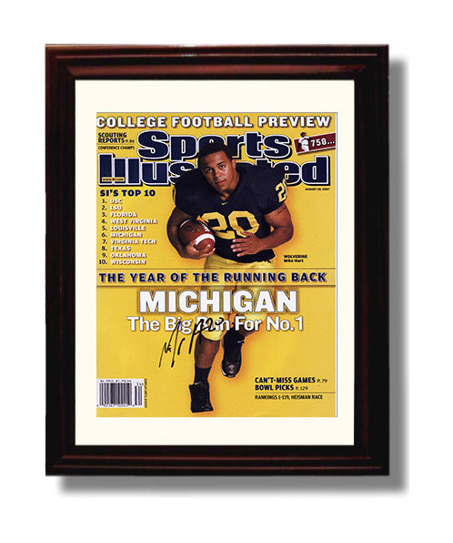 Michigan Football Mike Hart Year of the Running Back SI Cover 2007 College Football Wall Art 8x10 Beveled Frame wall art print – College Football decor