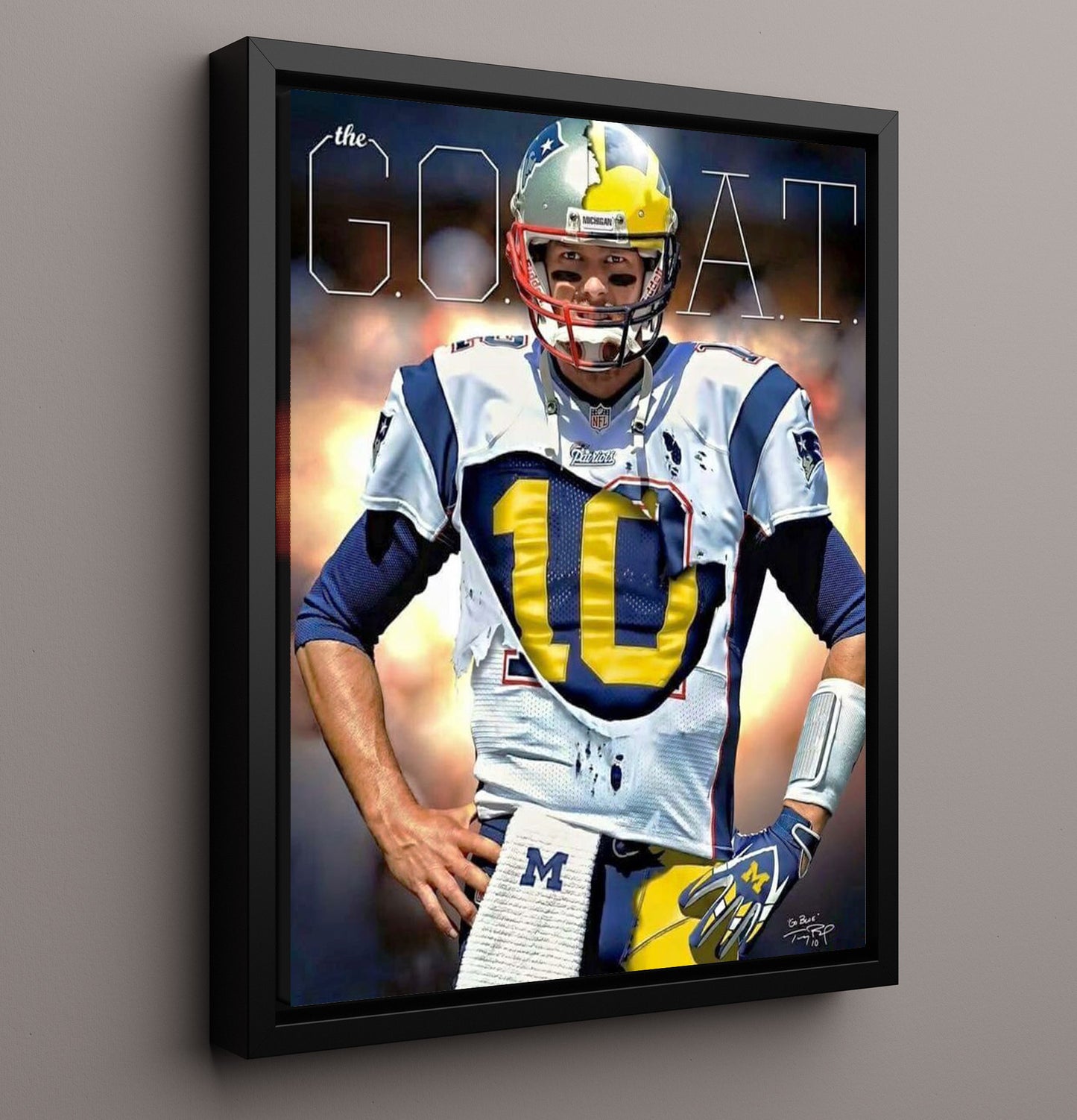 Michigan Football - Tom Brady Early Career Throwback 8x10 Framed Canvas college football wall art