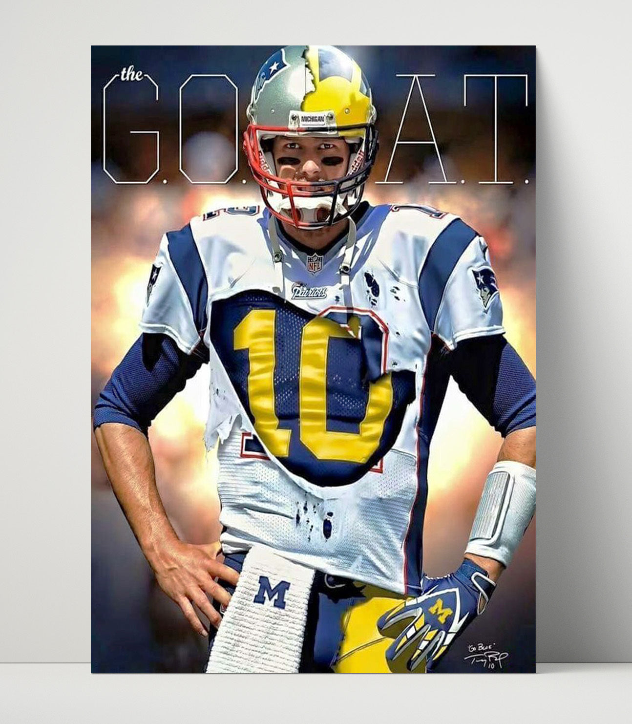 Michigan Football - Tom Brady Early Career Throwback 8x10 Unframed Print college football wall art