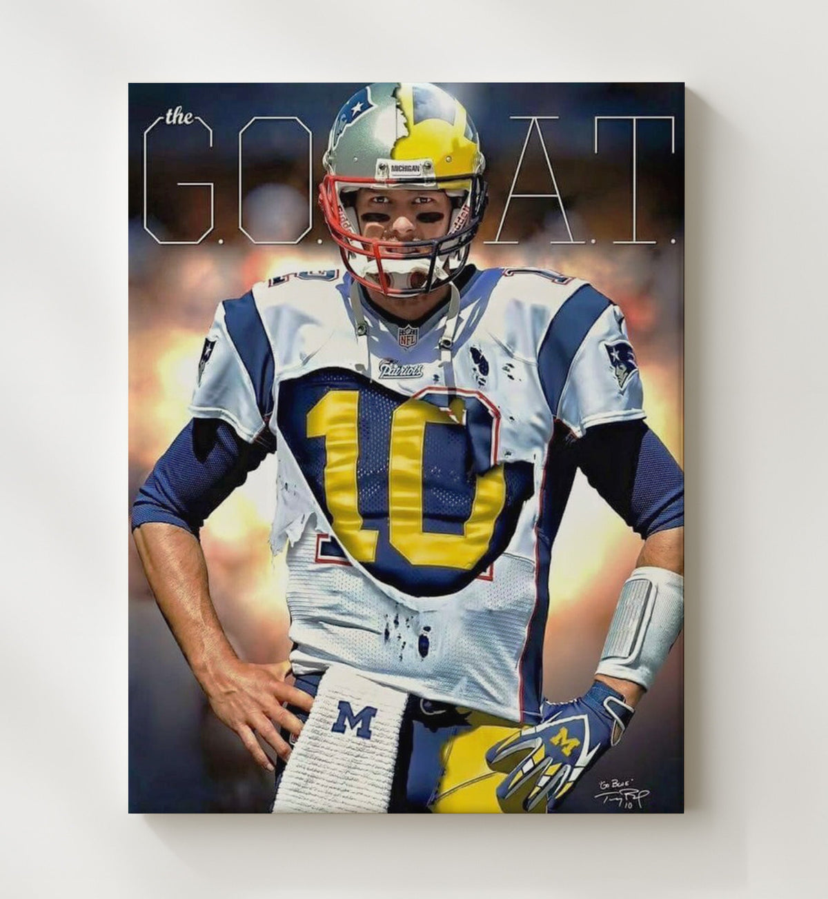 Michigan Football - Tom Brady Early Career Throwback 8x10 Canvas college football wall art