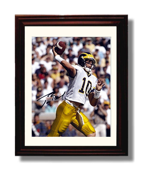 Michigan Football Tom Brady Pocket Passing Form College Football Wall Art 8x10 Beveled Frame wall art print – College Football decor