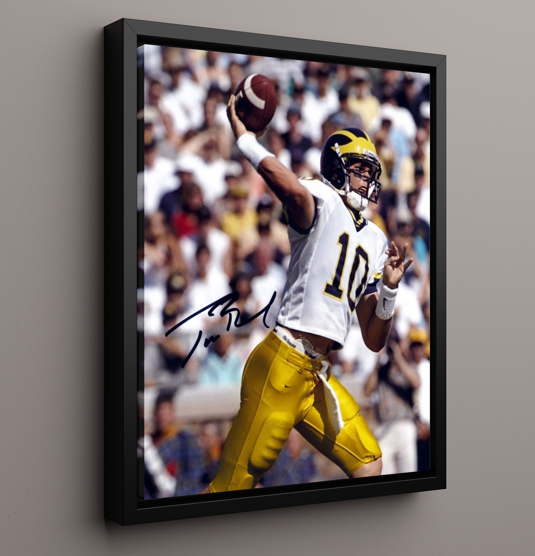 Michigan Football - Tom Brady Pocket Passing Form 8x10 Framed Canvas college football wall art