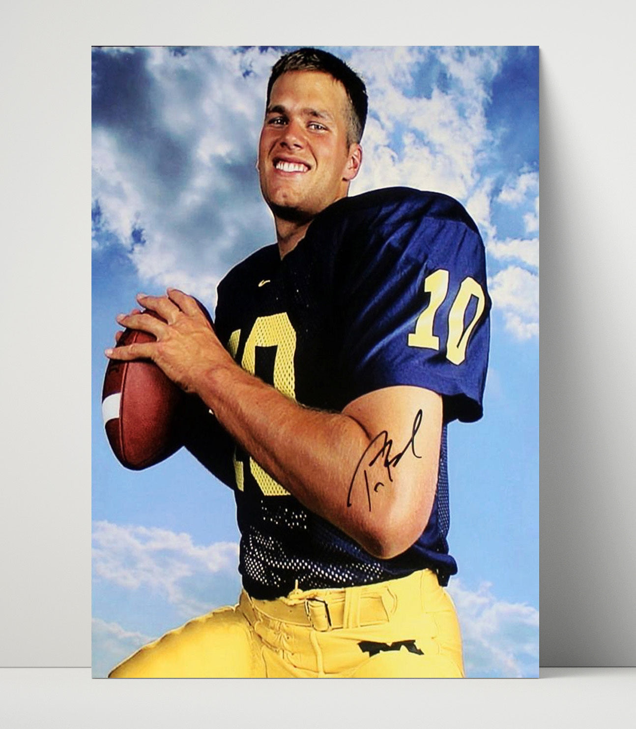Michigan Football Tom Brady Wolverine Roots Portrait College Football Wall Art 16x20 Unframed Print wall art print – College Football decor