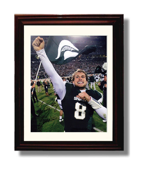 Michigan State Kirk Cousins Victory Flag Celebration College Football Wall Art 8x10 Beveled Frame wall art print – College Football decor
