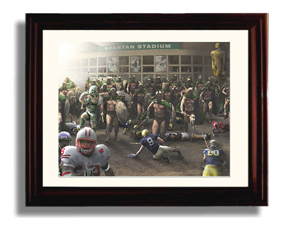 Michigan State - Spartan Stadium Charge 8x10 Beveled Frame college football wall art
