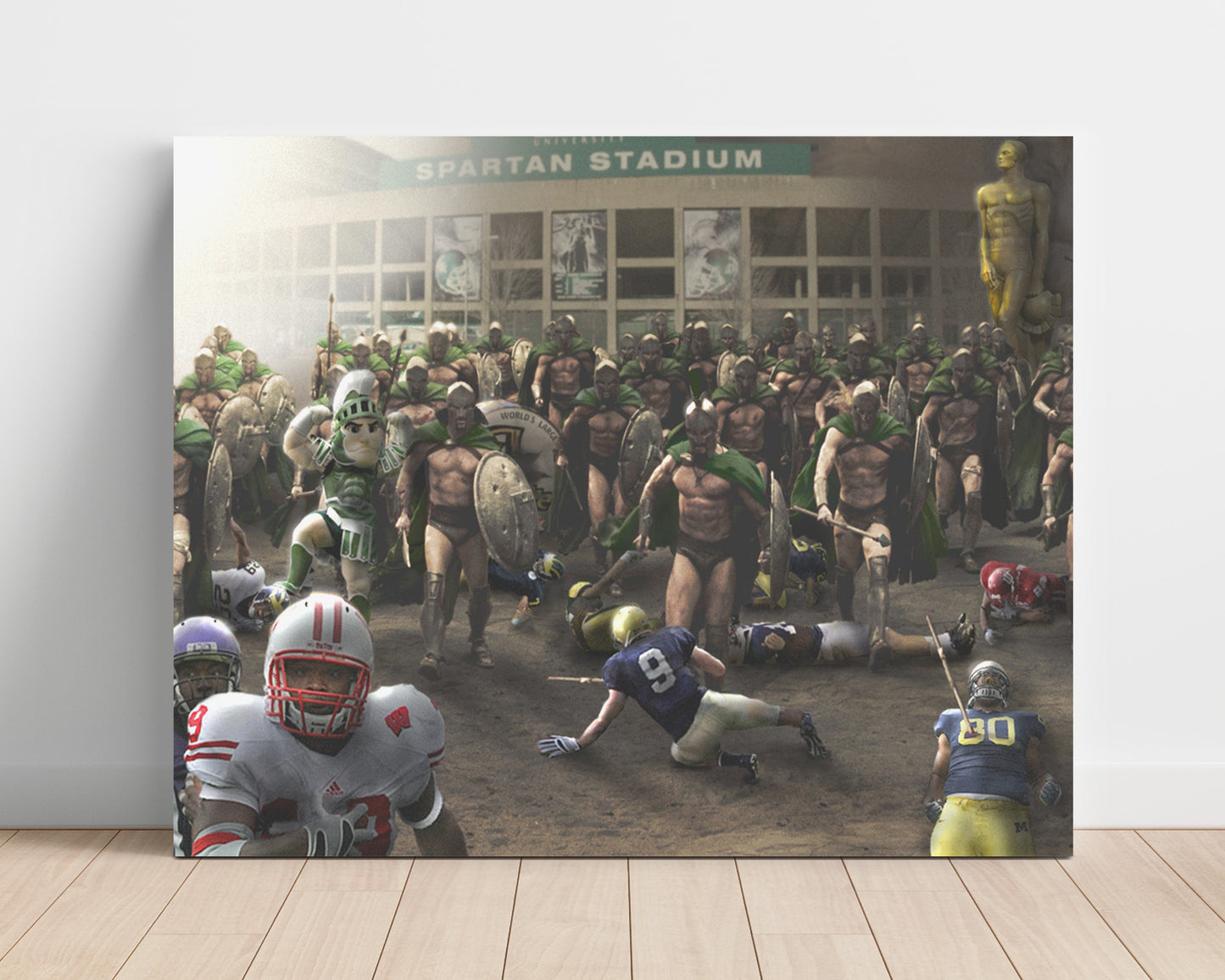 Michigan State Spartan Stadium Charge College Football Wall Art 16x20 Unframed Print wall art print – College Football decor
