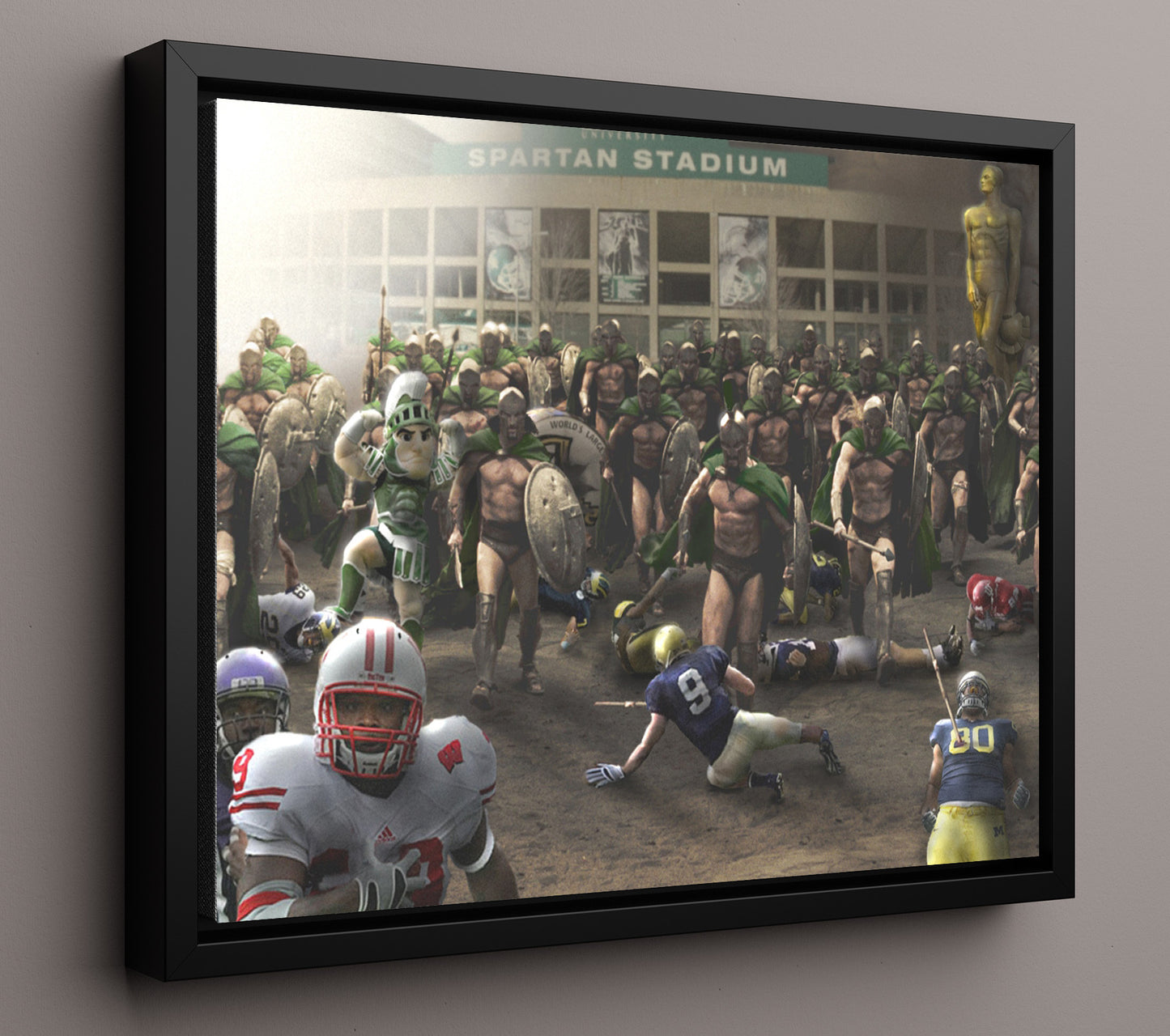 Michigan State - Spartan Stadium Charge 8x10 Framed Canvas college football wall art