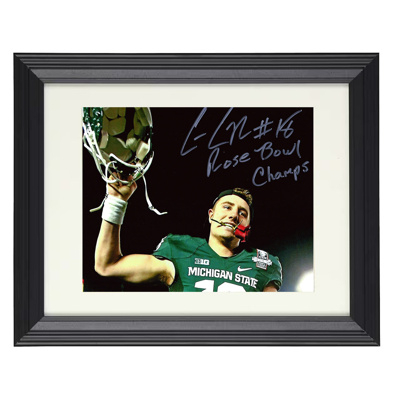 Michigan State Football Connor Cook Rose Bowl Spartan Glory 8x10 black beveled frame college football wall art