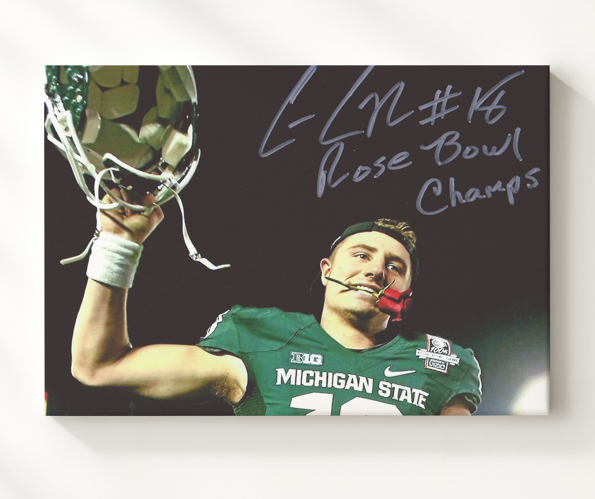 Michigan State Football Connor Cook Rose BowlSpartan Glory College Football Wall Art 20x24 Canvas wall art print – College Football decor