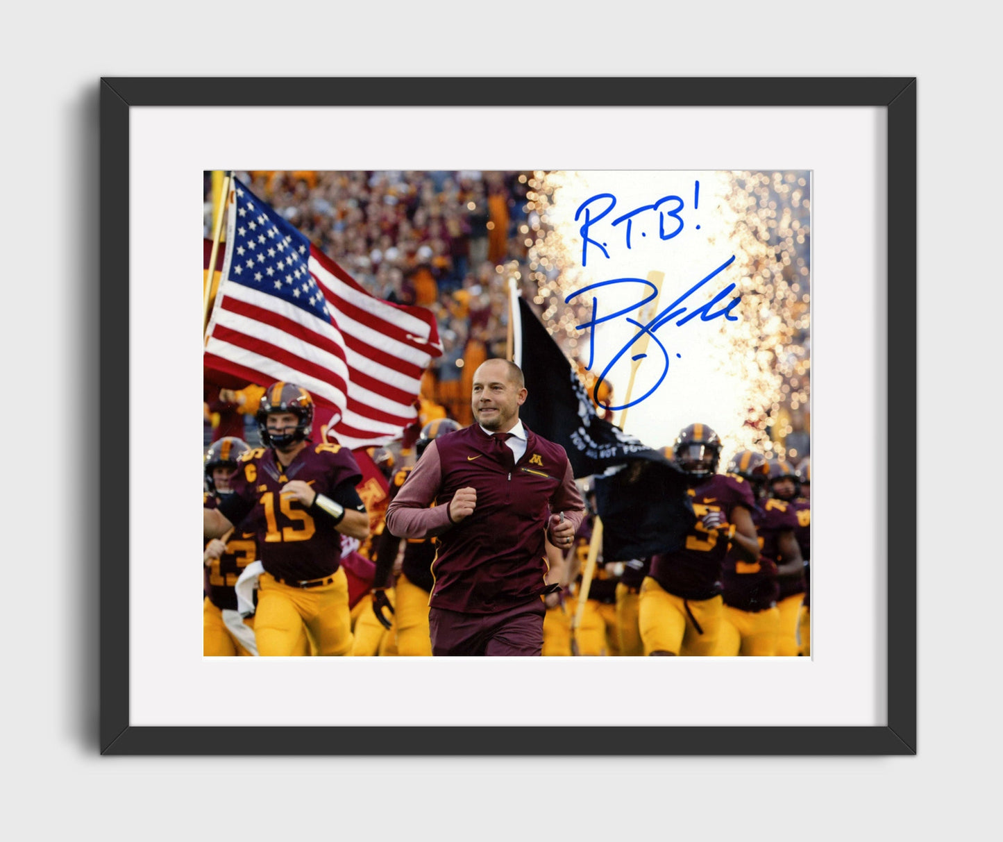 Minnesota Football - PJ Fleck Row the Boat Entrance 8x10 Gallery Frame college football wall art