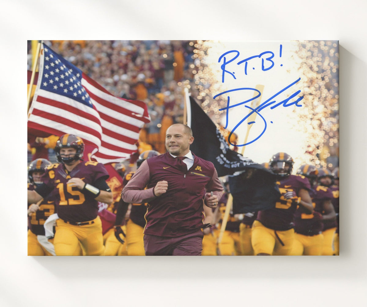 Minnesota Football - PJ Fleck Row the Boat Entrance 8x10 Canvas college football wall art