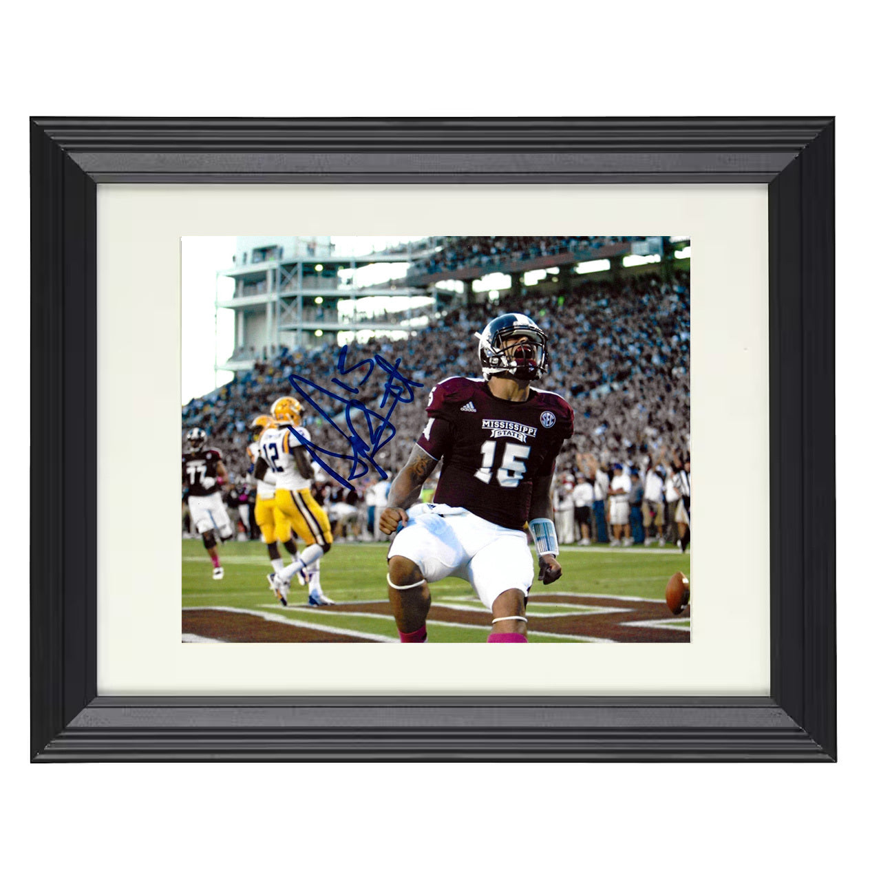 Mississippi State Football Dak Prescott End Zone Roar 8x10 black beveled frame college football wall art