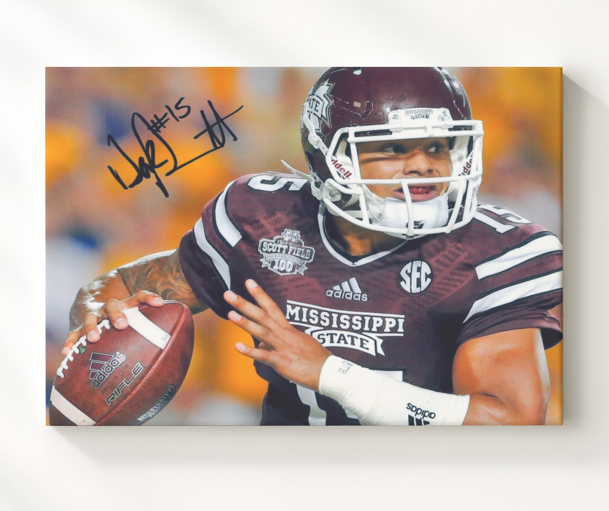 Mississippi State Football - Dak Prescott Pointing Celebration 8x10 Canvas college football wall art
