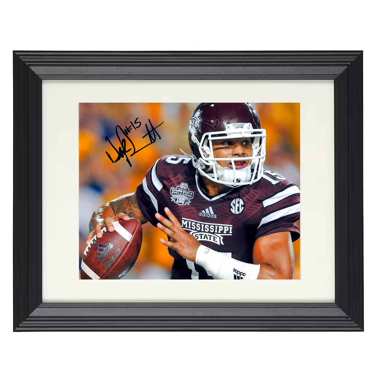 Mississippi State Dak Prescott Pointing Celebration 8x10 black beveled frame college football wall art