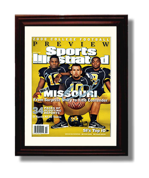 Missouri Chase Daniel SI Cover Title Contender 2008 College Football Wall Art 8x10 Beveled Frame wall art print – College Football decor