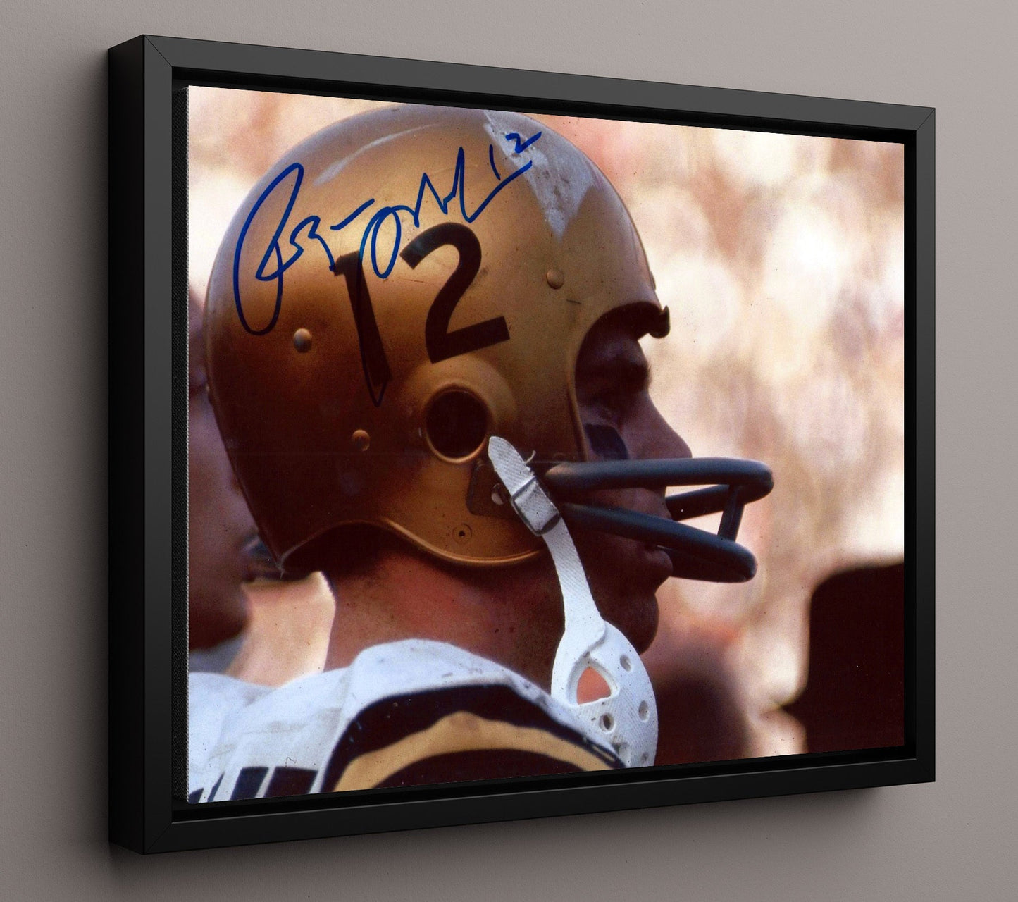 Navy Football - Roger Staubach Classic Helmet Profile 8x10 Framed Canvas college football wall art