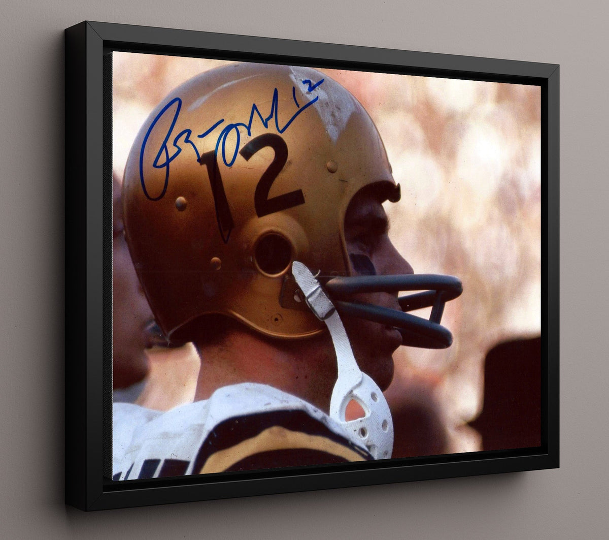 Navy Football - Roger Staubach Classic Helmet Profile 8x10 Framed Canvas college football wall art