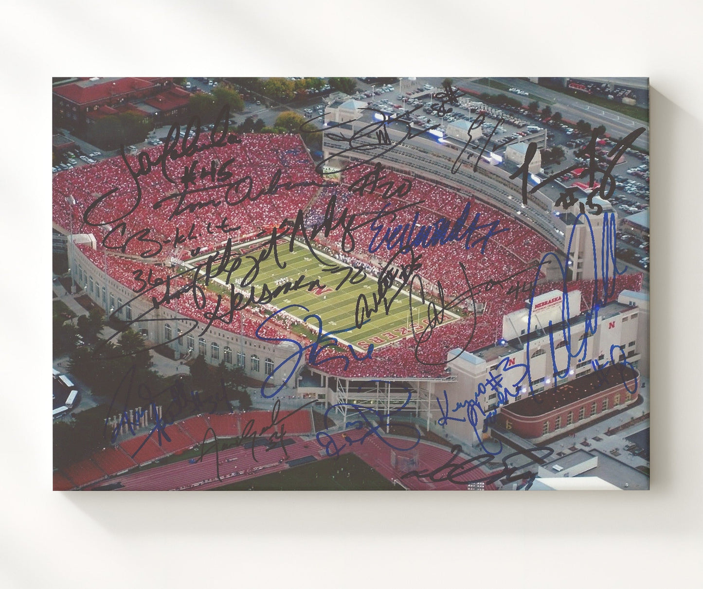 Nebraska Football - Memorial Stadium Sea of Red Aerial 8x10 Canvas college football wall art