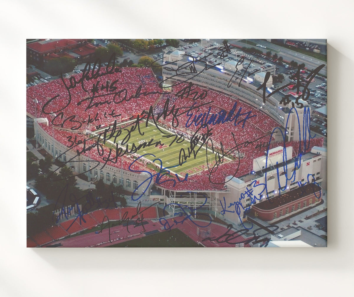 Nebraska Football - Memorial Stadium Sea of Red Aerial 8x10 Canvas college football wall art