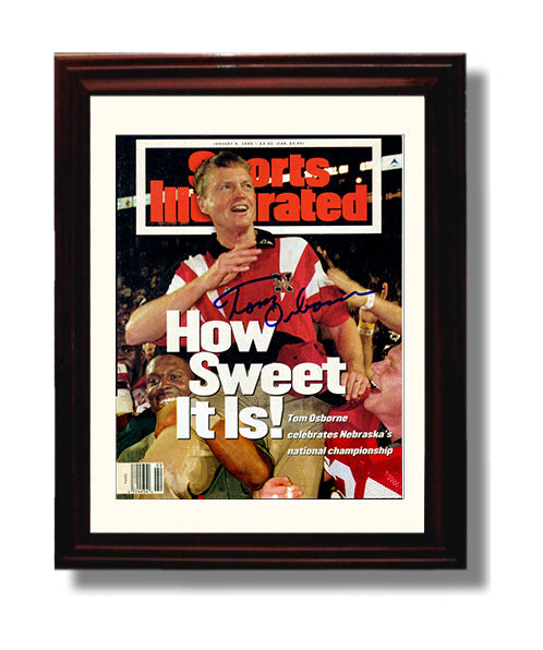 Nebraska Football Tom Osborne How Sweet It Is SI Cover 1995 College Football Wall Art 8x10 Beveled Frame wall art print – College Football decor