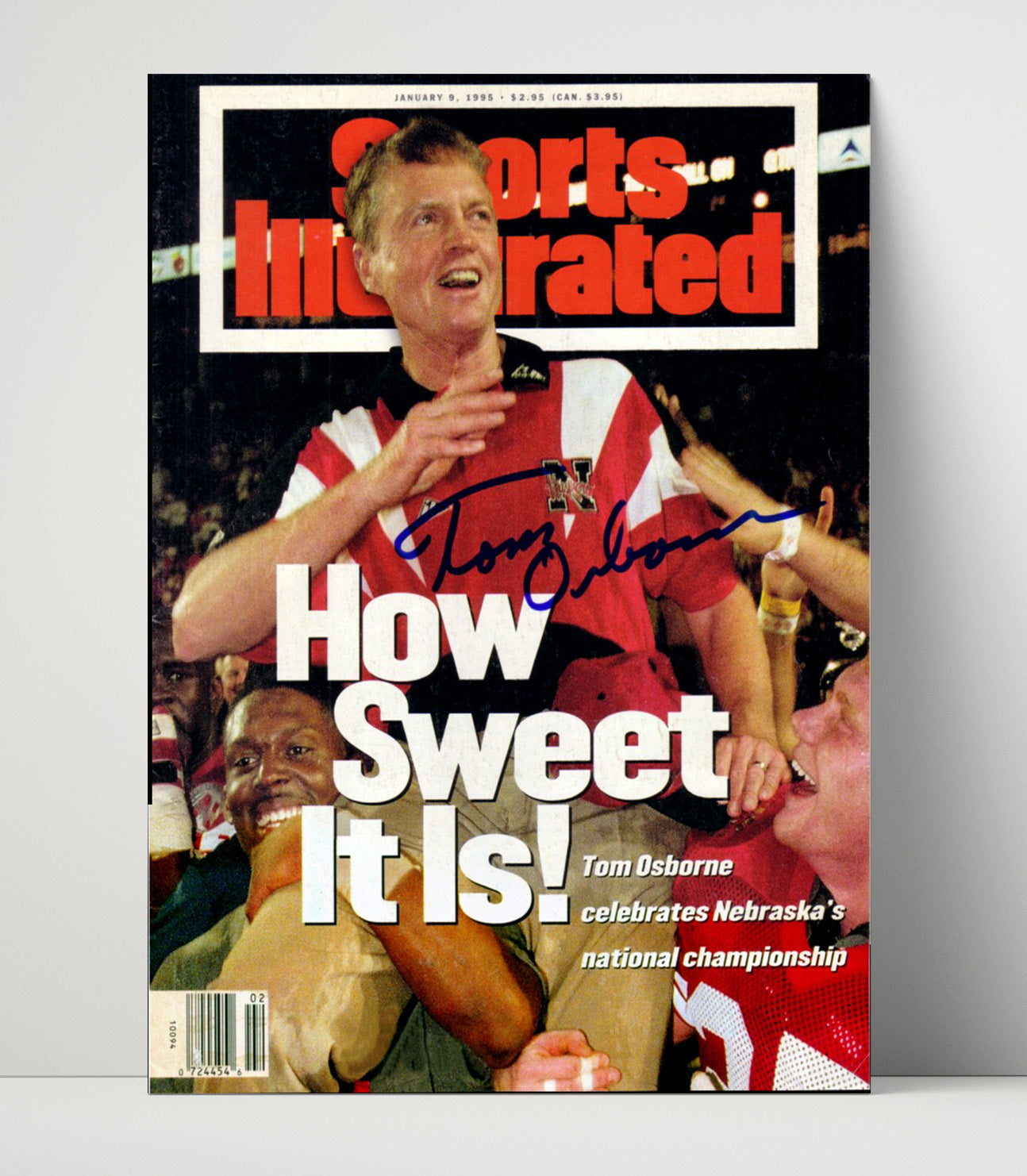 Nebraska Football Tom Osborne How Sweet It Is SI Cover 1995 College Football Wall Art 16x20 Unframed Print wall art print – College Football decor
