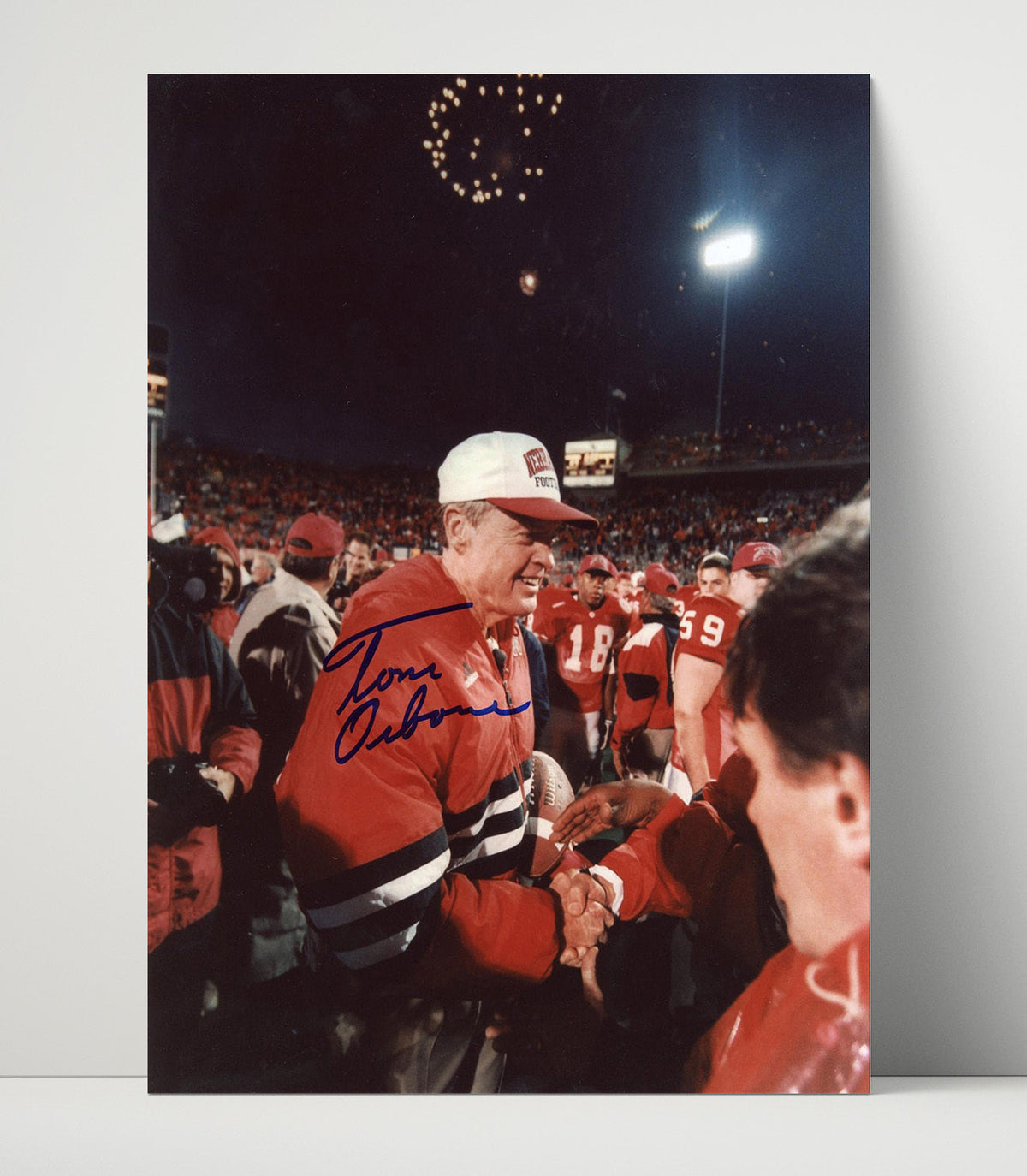 Nebraska Football - Tom Osborne Sideline Championship Handshake 8x10 Unframed Print college football wall art