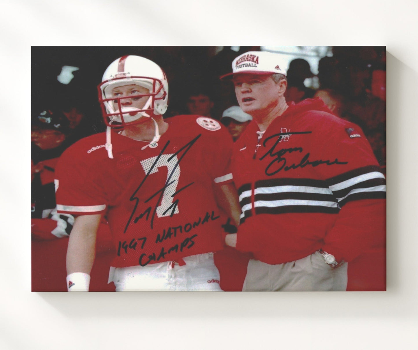 Nebraska Football - Tom Osborne and Scott Frost Sideline Duo 8x10 Canvas college football wall art